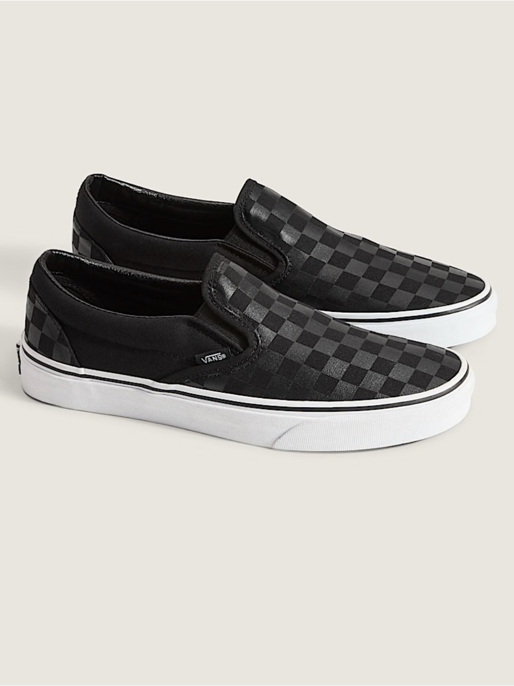 Black Checkerboard Loafer Vans